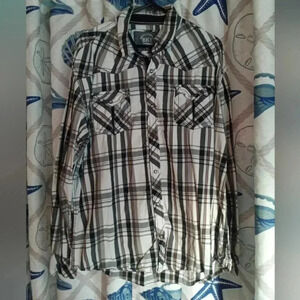 BKE Snap Button Down‎ Shirt Size X-Large